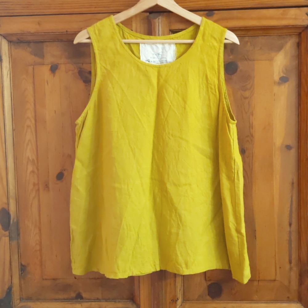 not PERFECTLINEN Prague tank, XL, greenish mustard